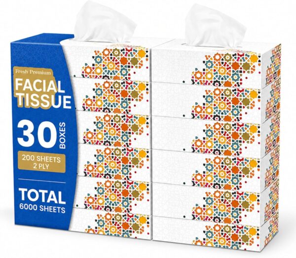 Al Fajr Facial Tissue 2-Ply 200 Sheets | Pack of 30 Boxes