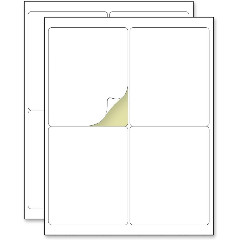 A4 Label Stickers 4 Per Sheet Amazon FBA 50-Pack | 99x139mm Shipping Labels for Couriers