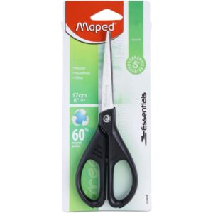Maped Paper Scissors | Precision Cut Stainless Steel, Ergonomic Grip for Office and School