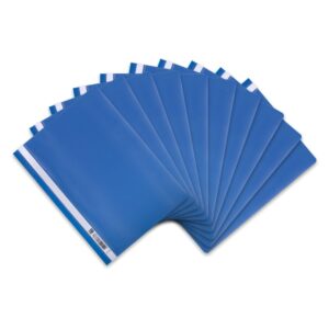Rail Folder Plastic File Folder A4 10-Pack | Bar Clip Document Organiser for Office & School